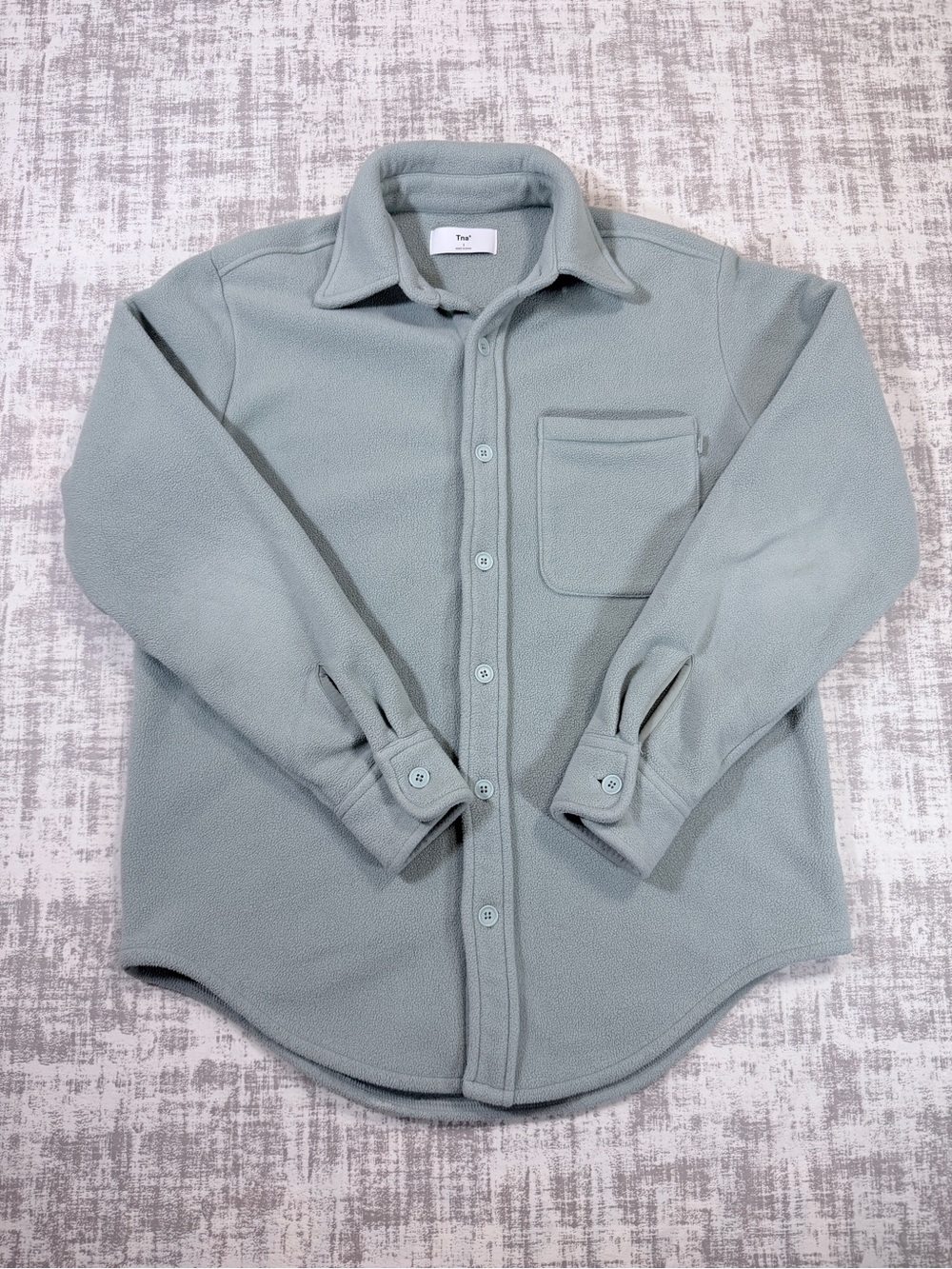 TNA Unisex Sage Green Button-Up Fleece Shaket Size 1 / 27”x21”